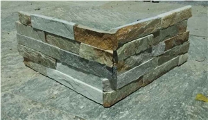 Fargo Multicolor Grey Slate Stacked Corner Stone Veneer,014 Multi-Color Wall Cladding Corner Stone