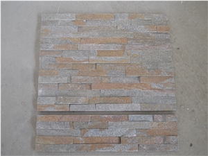 Fargo Pink Quartzite Stacked Stone Veneer for Wall Cladding, Thin Exposed Ledge Stone Panel for Wall Decor