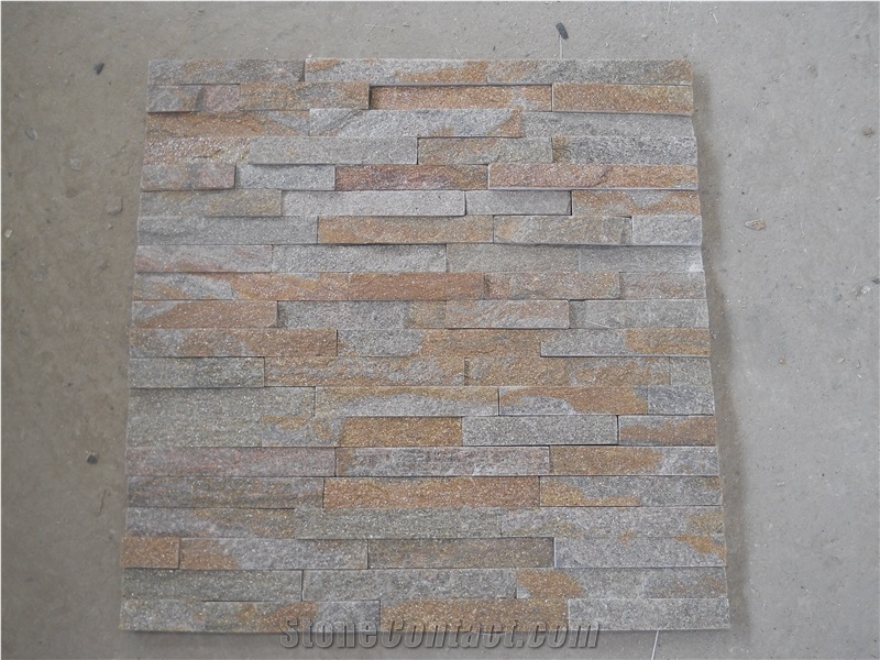 Fargo Pink Quartzite Stacked Stone Veneer for Wall Cladding, Thin Exposed Ledge Stone Panel for Wall Decor