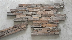 Fargo Slate Stacked Stone Veneer with Cement Base,Exposed Wall Ledge Stone/Wall Cladding Panels with Concrete Base