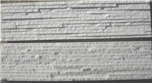 Fargo Snow White Stacked Corner Stone Panels,White Quartzite Exposed Stone Veneer,Wall Crazy Cladding Stone