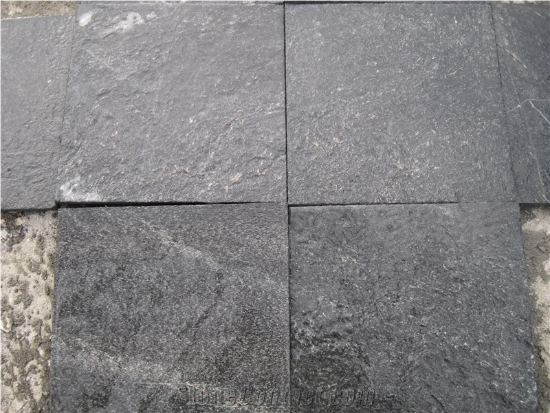 Fargo Xingtai Black Quartzite Flamed Tiles for Wall/Floor