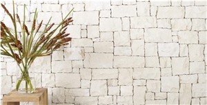 China White Sandstone Cultured Stone, Tumbled Free Style Wall Cladding Stacked Stone