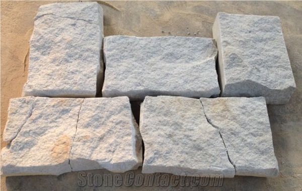 China White Sandstone Cultured Stone, Tumbled Free Style Wall Cladding Stacked Stone
