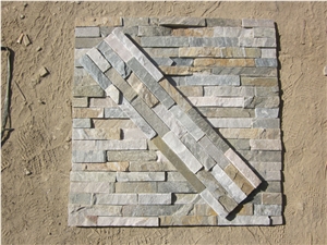 China Yellow Slate Ivory Wall Cladding Cultured Stacked Stone