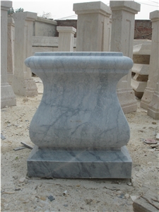 Grey Marble Pedestal Base Column, Dark Grey Marble Column