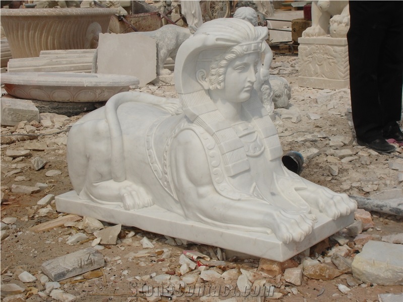 Hand Carved White Marble Statue Sculpture, Jade White Marble Statues