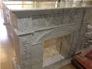 2015 China 100% Hand Carved Honed or Polished Designed Fireplace Grey Marble/Onyx White Factory Wholesale Durable Natural Stone