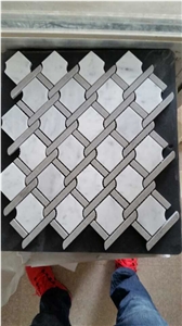 2015 Floor Covering and Interior Decorated Polished or Split Chinese Factory Wholesale Carrara White Marble Mosaic Tiles/Italy White