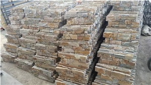 Factory Wholesale China Multicolor Culture Stone Slate Slabs&Tiles 100%Rockface Wall Panel Yellow Flooring and Wall Covering Natural Surface