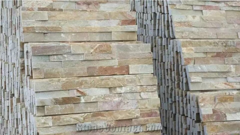 Factory Wholesale China Slate Slabs&Tiles Grey/Yellow/White Natural Surface Flooring and Wall Covering 100%Rockface Wall Panel Multicolor Culture Stone