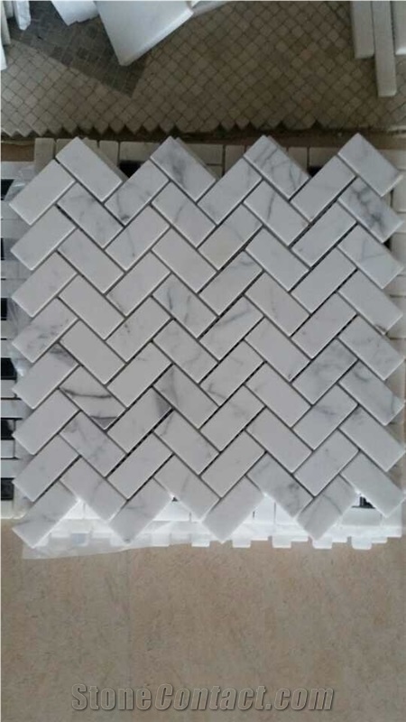 Floor Covering and Interior Decorated Polished or Split Carrara White Marble Mosaic Tiles/Italy White Chinese Factory Wholesale