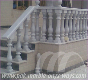 Balustrade Ziarat White Marble, White Marble Pakistan Balustrade & Railing