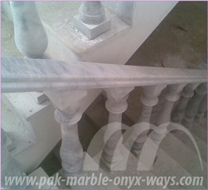 Balustrade Ziarat White Marble, White Pakistan Marble Balustrade & Railing