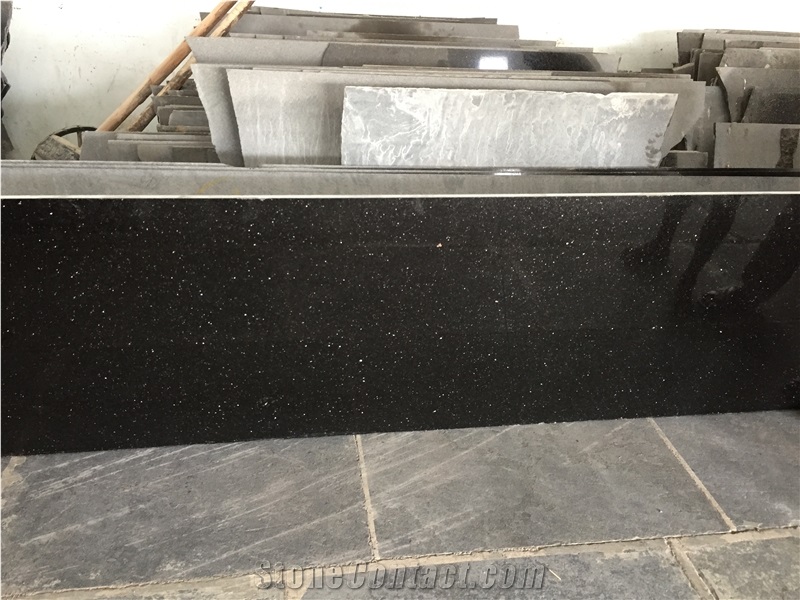 Black Galaxy Granite Tiles & Slabs, Black Granite India