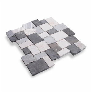 Viano, Mix Black,Grey & Cream Indonesia Marble Mosaic