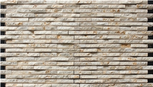 Giallo Atantide Mosaic Manufacture China Rough Stone Mosaics Linear White/Yellow Hy-132
