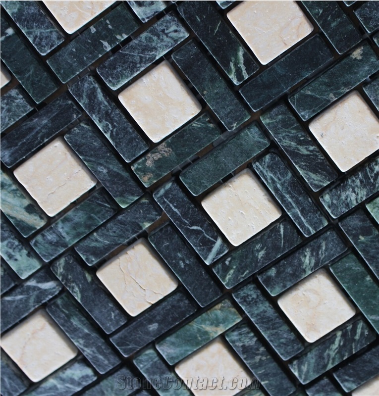 Yellow Marble Mosaics Manufaiture China Stone Mosaics Green/Yellow A054s-8