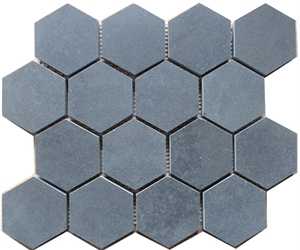 Hexagon/Honed/Natural Stone Mosaic/Hainan Grey Basalt Mosaic/Strips Mosaic