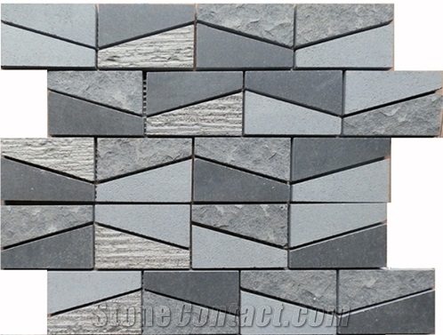 Inca Grey Mosaics Basalt / Basaltina / Basalto, China Grey Basalt Mosaic