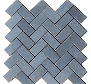 Linear/Honed/Hainan Grey Basalt Mosaic/Natural Stone Mosaic/Strips Mosaic