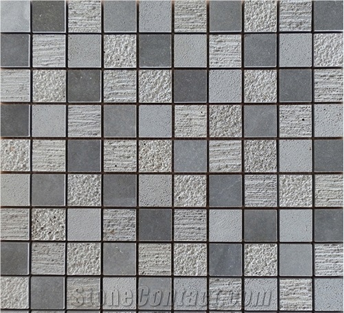 Natural Stone Mosaic/Honed/Hainan Grey Basalt Mosaic, China Grey Basalt Mosaic