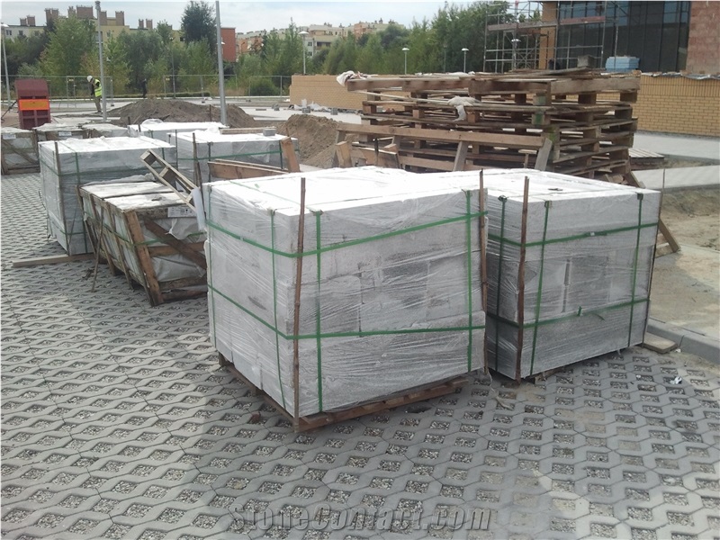 Wuhan G603 Block Granite Steps Standard Packing, Grey Granite Balustrade Railing