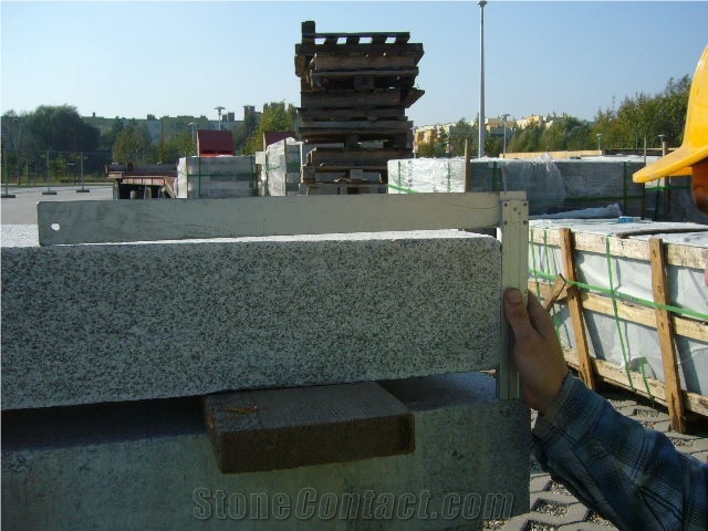 Wuhan G603 Granite Block Steps No Angles Accuracy, Grey Granite Balustrade & Railing