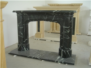 Black Marble Fireplace,China Top Quality Marble,Best Western Style Fireplace for Indoor Decoration