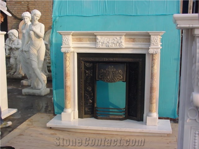 China Marble Fireplace Mantel, Decorative