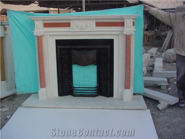 China Multicolor Marble Fireplace Lowest Price Home Decoration Carving