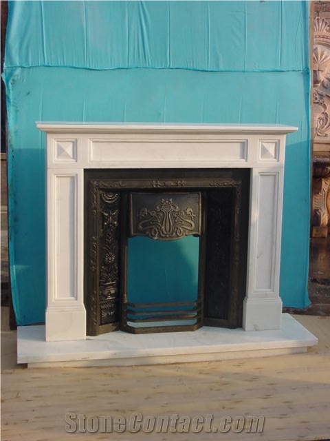 China Polished White Marble Fireplace Best and Cheapest Western Style