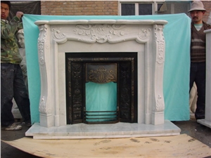 China Pure White Marble Fireplace Mantel/Hot Sale/ Western / European Customized Figure / Hand Carving Sculptured /High Quality