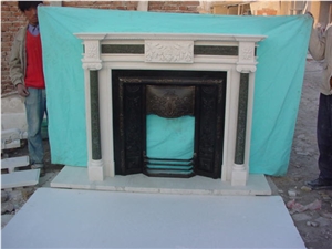 China White Marble Fireplace Mantel