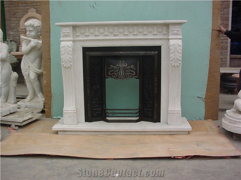 China White Marble Fireplace Modern Style Home/Hotel Decoration Best Quality