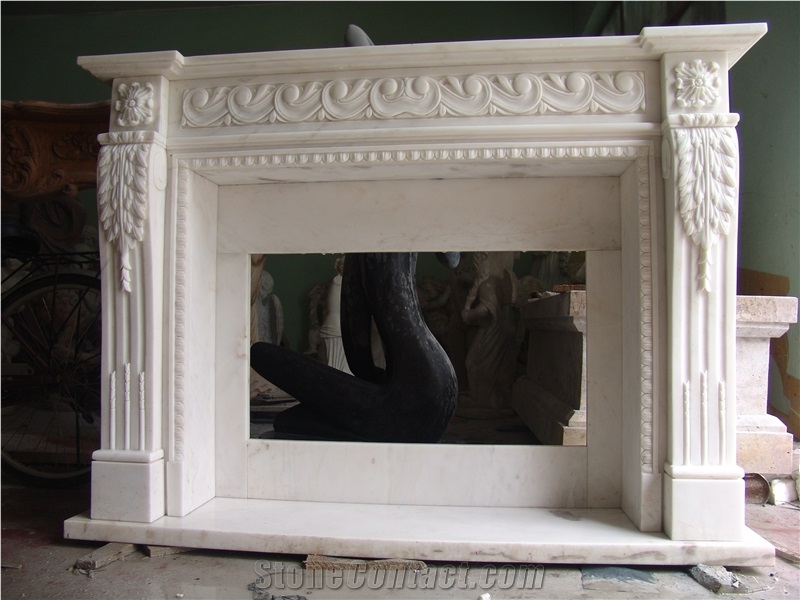 China White Marble Fireplace,Various Styles ,Own Factory