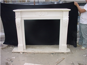Hand Carved Marble Fireplace,Polished Natural Stone