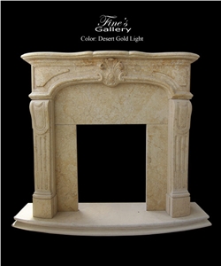 High Quality Indoor Natural Beige Marble Fireplace Hot Sale,Own Factory,Cheapest Marble Fireplace in Stock