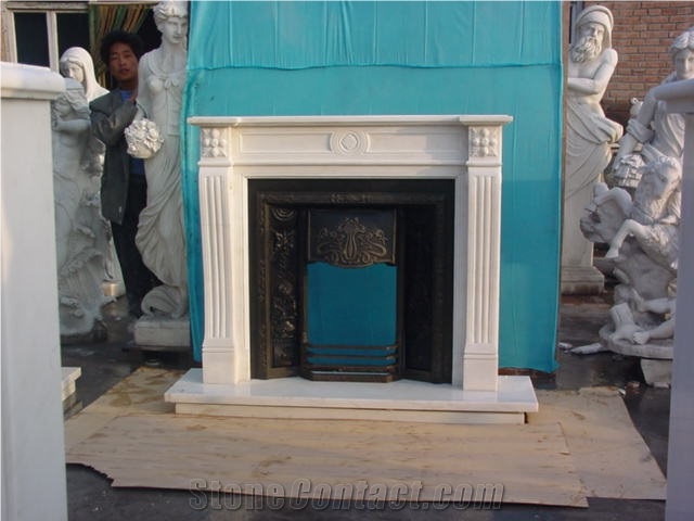 Hot Sale China White Marble Fireplace Modern Style High Quality Indoor