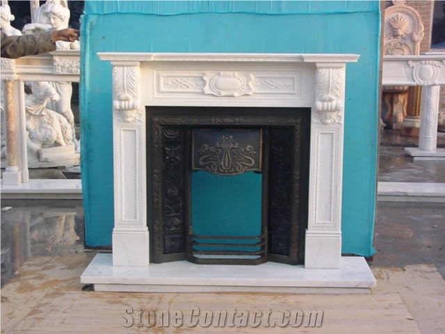 Hot Sale in 2015, China Polished Marble Fireplace 100% Hand Carved Wholesale