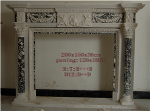 Mixed Color Stone Fireplace Mantel,Indoor Marble Fireplace Surround, Fireplace Mantel Surrouns