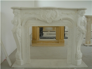 Stone Fireplace,Elegant Natural Indoor Marble Fireplace,Hand Carved Marble Fireplace Surround Mantel