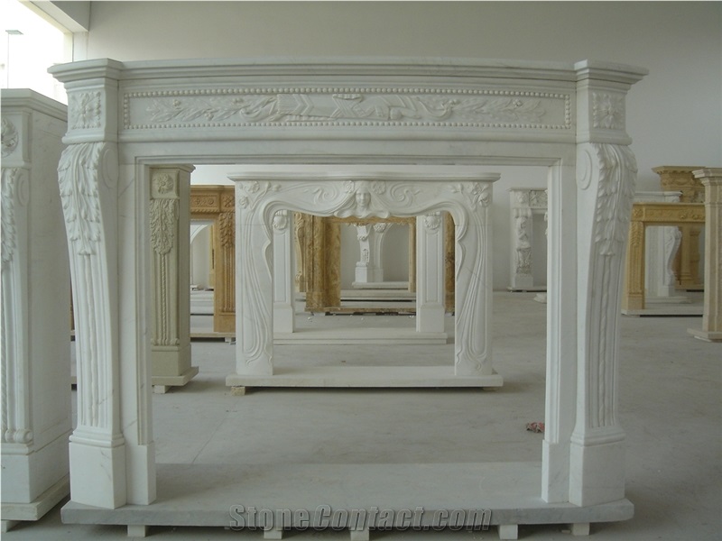 Top Grade White Marble Fireplace on Hot Sale,Supply High Quality & Beautiful Marble Fireplace with Cheap Price