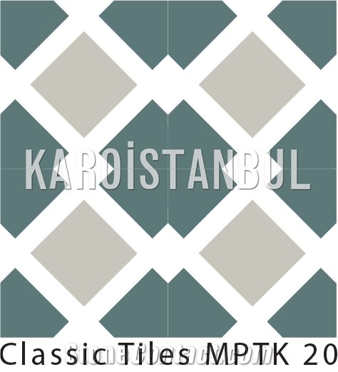 Encaustic Cement Tile, Black and Grey Terrazzo and Quartz Stone Tiles
