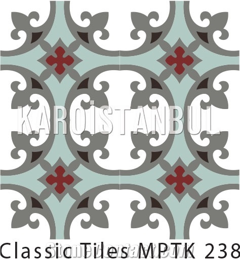 Encaustic Cement Tile, Multicolor Terrazzo and Quartz Stone Tiles