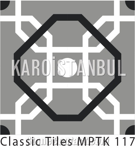 Encaustic Cement Tile, Red, Black, Grey Terrazzo and Quartz Stone Tiles Turkey