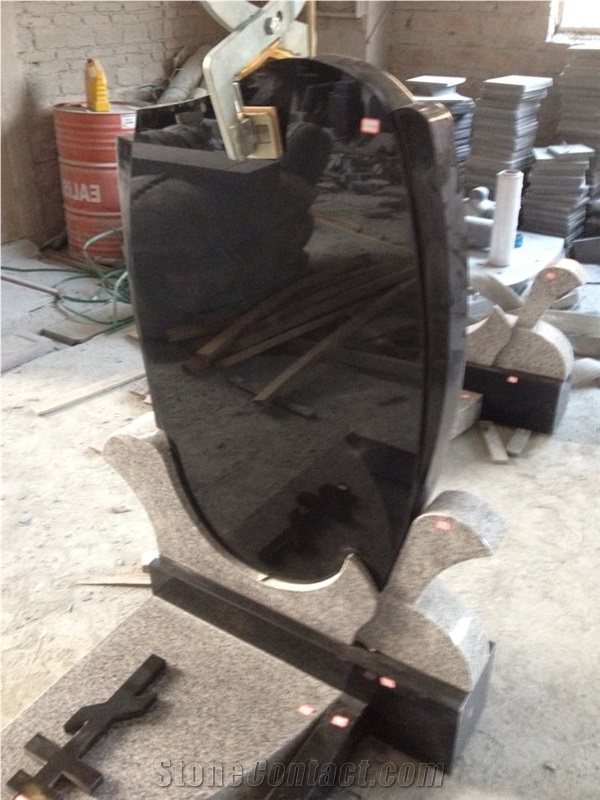 Shanxi Black Granite Monument & Tombstone,Absolute Black Granite Headstone ,High Quality Black Granite with Nice Glossiness