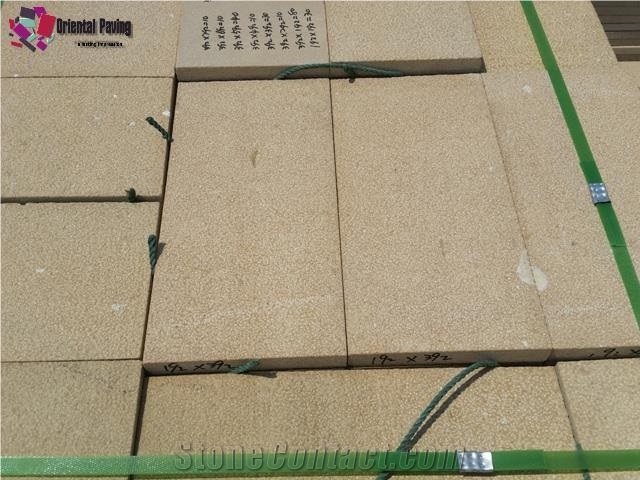 China Beige Sandstone Flamed Sandstone Tiles & Slabs