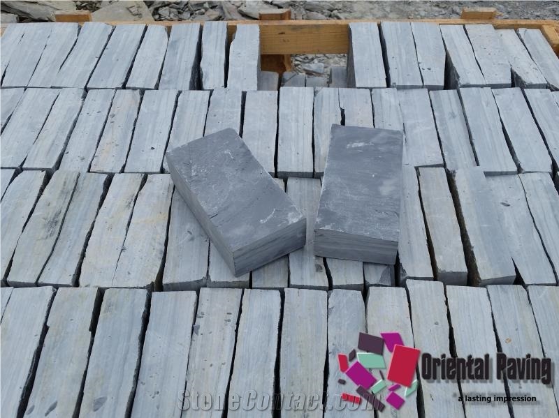 China Dark Grey Limestone Cube, Pavers, Slate Blockpaver, Paving Slate Stone, Natural Slate Stone