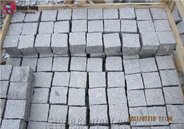 China Grey Granite Cube Pavings, Granite Pavers, Grey Cobble Stone, Granite Cobbles, Natural Granite for Pavings, Landscaping Stone